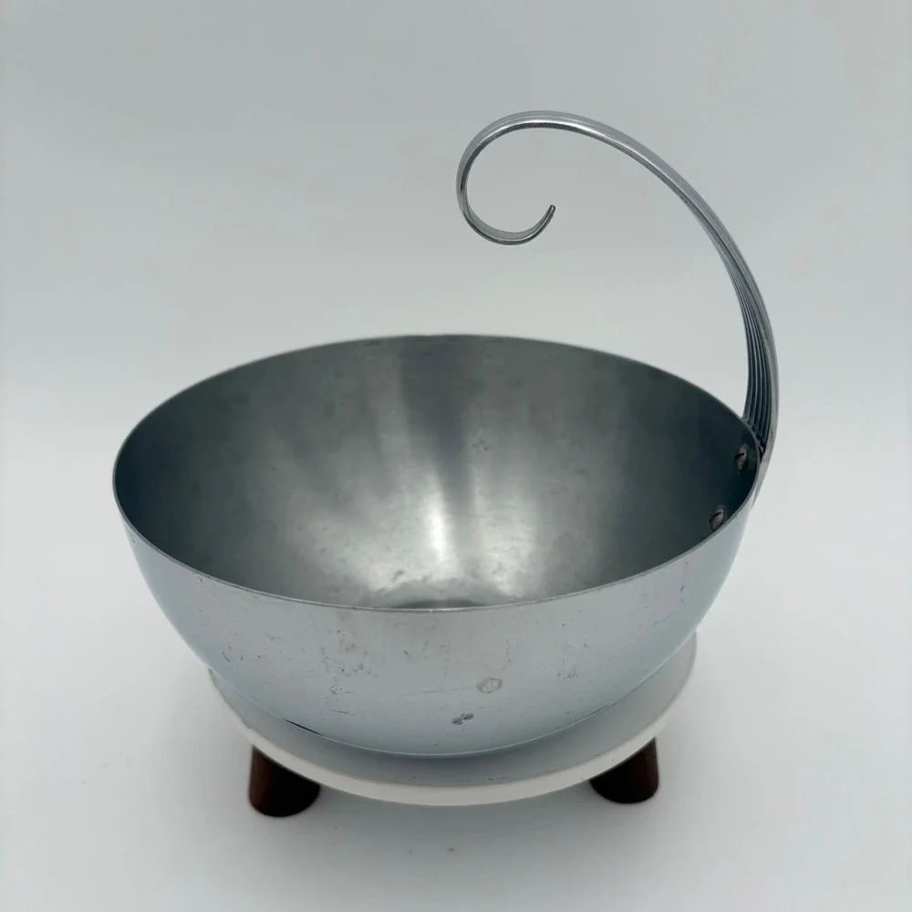 Antique c. 1935 Russel Wright for Chase USA Chrome‎ Metal Ice Bucket Machine Age